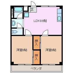 津駅 徒歩9分 2階の物件間取画像